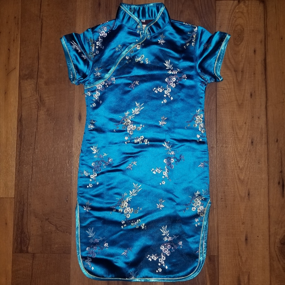 Chinese Qipao Classic Satin Cheongsam Dress